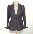 Jean-Louis Scherrer Boutique Wool-Kashmir Striped Gray Tailor Size 42 Fr