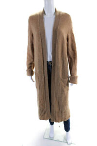 Saks Fifth Avenue Womens Cashmere Long Sleeves Duster Sweater Brown Size Large