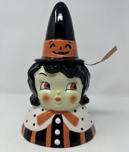 Johanna Parker Carnival Cottage Halloween Witch Cookie Jar - NEW IN BOX