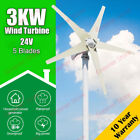 3000W 24V 5 Blades Wind Turbine Generator Kit w Charge Controller Home Power Kit
