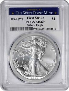 2022-(W) $1 American Silver Eagle MS69 First Strike PCGS Struck at West Point