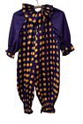 Vintage Handmade Clown Costume Youth M/L Or Adult XS Purple Yellow Polka Dot