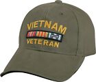 Olive Drab Vietnam Veteran Deluxe Vintage US Military Army Vet Adjustable Cap