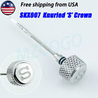 For 7S26 NH35 NH36 SKX007 Knurled Crown Signed ‘S’ Mod Parts Polished Finish
