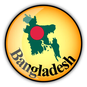 Bangladesh Map Flag Glossy Car Bumper Sticker Decal