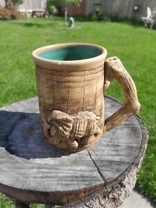 Vintage Hand Thrown 3D Elephant Mug / Cup