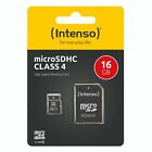Intenso 16 GB Micro SDHC Micro SD Memory Card With SD Adapter Class 4