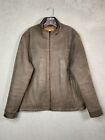 The Territory Ahead Leather Jacket Men Medium Brown Full Zip Quilt Lined Outdoor