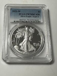 New Listing2021 W Proof American Silver Eagle PCGS PR70 DCAM Type 2 ASE