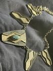 Tufa cast silver link necklace