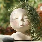Creative Portrait Face Head Statue Flower Planter Resin Plant Pot Garden Art US