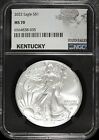 2022 NGC MS 70 American Silver Eagle ☆☆ 50 States Kentucky ☆☆ 035