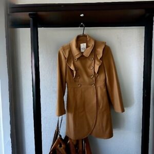 Tibi Women's Size 4 Designer Carmel Color Wool pea coat