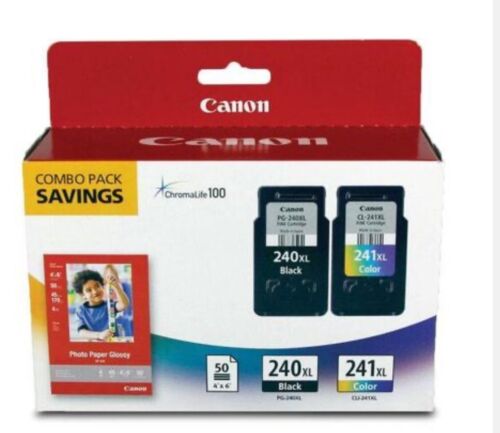 New ListingCanon 5206B005 (PG-240XL/CL-241XL) High-Yield Ink & Paper Combo Pack
