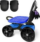 iCOVER Garden Cart Rolling Stool with Wheels and Tool Bag,  w/ kneepad.