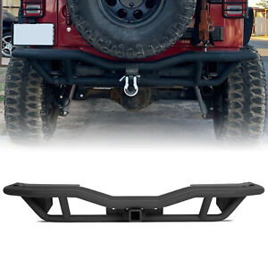 Textured Rear Bumper Guard w/ Receiver Hitch For 2007-2018 Jeep Wrangler JK (For: Jeep)