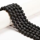 Natural Black Lava Rock Stone Round Beads 4mm 6mm 8mm 10mm 12mm 15.5