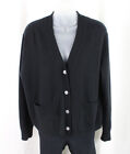 J.Crew Women's Black 100% Cashmere V Neck Long Sleeve Button Cardigan Sweater S