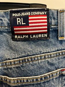 Ralph Lauren Polo Banner Jeans, wide leg vintage, mens size 31x30, used