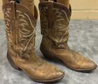 VTG Nocona Brown Leather Cowboy Western Boots Men's size 10.5 D Tobacco Brown