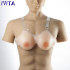A-FF Cup Silicone Breast Forms With Shoulder Straps Fake Boobs Bra Enhancers