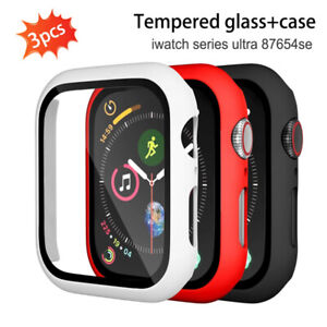 For Apple Watch Series 8/7/6/5/4/3/SE/Ultra 2 Case Cover Screen Protector 3Pack