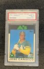 Jose Canseco Tiffany Rookie PSA 9 1986 Topps Traded #20T