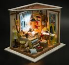DIY LED Dollhouse Lisa's Tailor Miniature Wooden Furniture Kit Doll House Gift