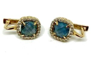 Vintage 14k solid gold Rose Gold Earrings with apatite  585