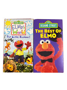 2 Sesame Street Elmo VHS Elmo’s World The Great Outdoors The Best of Elmo