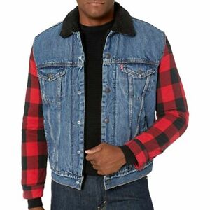 Levi's Flannel Hybrid Sherpa Denim Trucker Jacket Men's Size 2XL 773770000