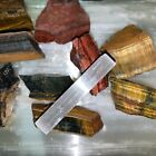 MIXED TIGER EYE ROUGH, CHARGED 1000 CARAT LOT + A FREE SELENITE CHARGING STICK