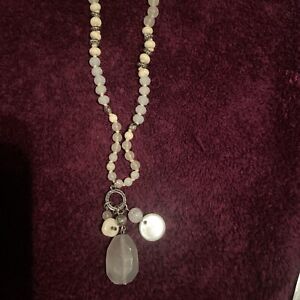 rose quartz necklace vintage beads