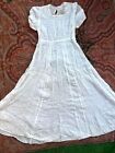 1930’S SHEER COTTON FLORAL ORGANDY White DRESS W Puff Shoulder