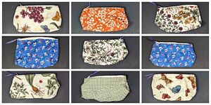 New ListingHomemade Fabric Cosmetic Bag Lined Zipper Pouch Rectangular Small Handcrafted