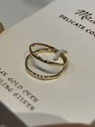 14K Gold Over Sterling Silver Madewell Delicate Collection Stacking Rings Size 5