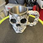 Skull Skeleton Mug Cup Resin Stainless Steel 3D Tankard Pirate Gothic Medieval
