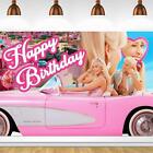 Pink Barbie Happy Birthday Backdrop Party Background Banner Photo Studio Decor