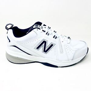 New Balance 608 White Navy Mens Casual Comfort Training Sneaker Shoes MX608V5