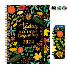 2024 Planner Organizer Book Weekly Monthly Academic Calendar Floral Hardcover