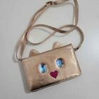 Luv Betsey Johnson Rose Gold Cat Crossbody Clutch Bag Purse Smartphone Wallet