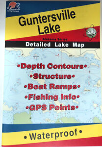 Guntersville Lake Detailed Fishing Map, GPS Points, Waterproof  #L336
