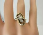 Vintage 10k Yellow Gold and Diamond Cluster Ring 0.22 ct Size 11