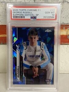 2020 Topps Chrome Sapphire F1 Image Variation SP GEORGE RUSSELL #19 PSA 10