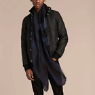 Burberry Unisex Navy Silk/Modal Lightweight Check Large Square Scarf 40173451