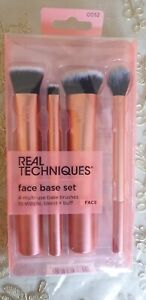 Real Techniques Face Base Brush Kit 4 Multi-use Brushes To Stipple Blend & Buff