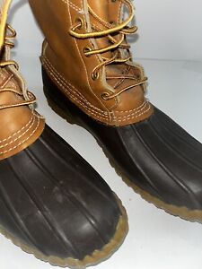 LL Bean Maine Hunting Shoe Boots Vintage 8” Brown Leather USA Mens Sz 11