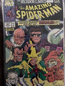 1990 THE AMAZING SPIDERMAN #337 NEWSSTAND COMIC / RETURN OF SINISTER / RARE !!