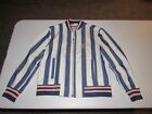 Guess Originals Men's Blue White Striped Zip Up Long Sleeve Jacket Size S