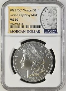 2021-CC NGC MS70 Morgan Silver Dollar Carson City Privy Mark 018